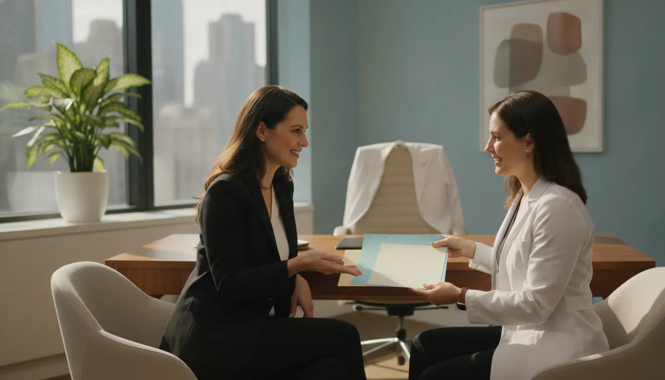 NYC patient meeting privately with a cranial prosthesis specialist