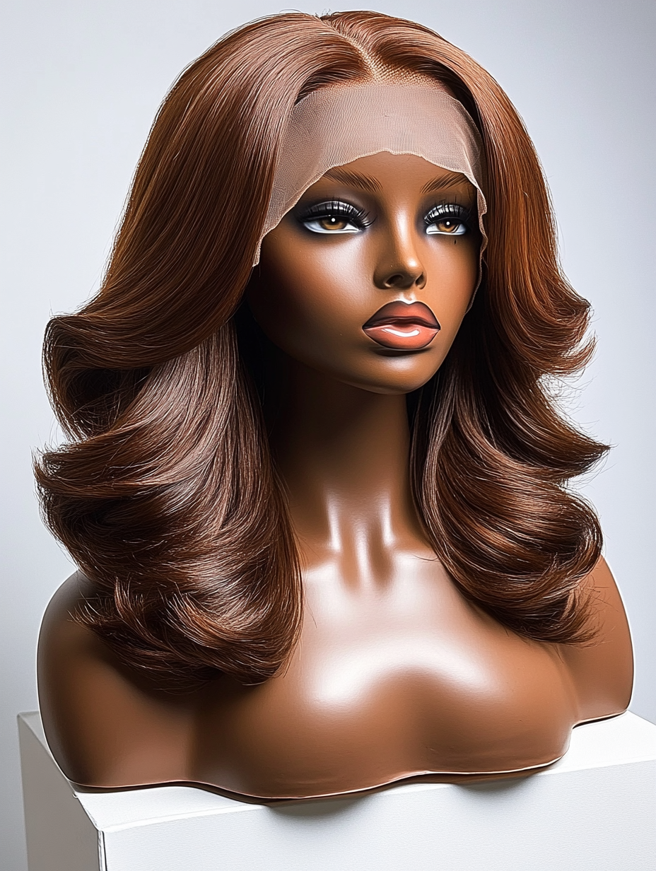 Nia – 16" 13x6 HD Lace Front Wig – Glueless, Chocolate Brown, Body Wave, 100% Human Hair