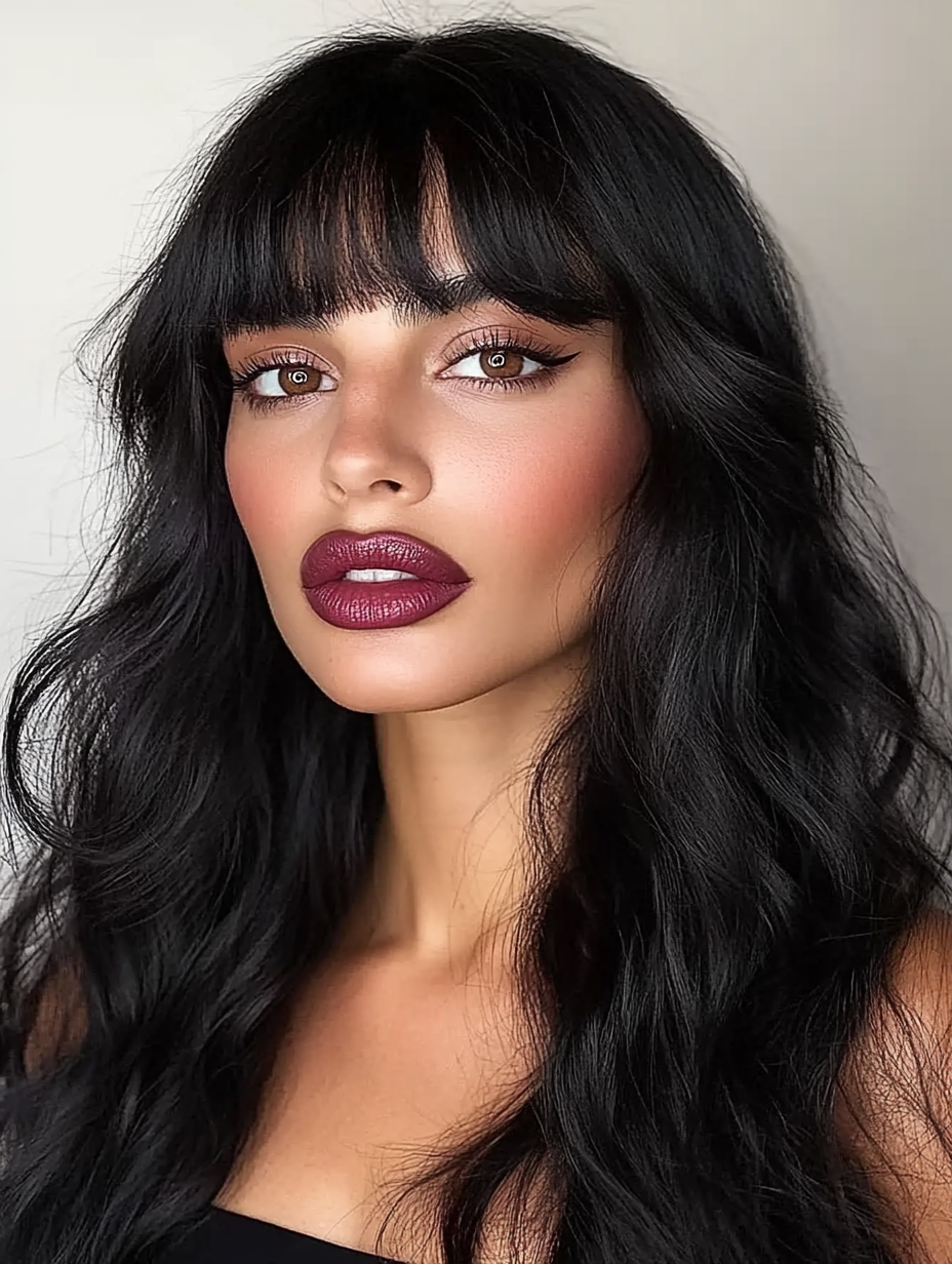Jessica 20" Black 7x7 HD Lace Body Wave Wig with Bangs β European Collection