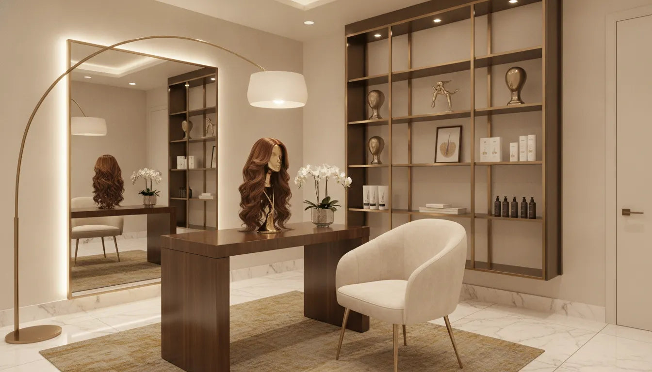 Luxury medical wig consultation room in New York City