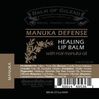 Manuka Defense Healing Lip Balm, .15 oz Tube