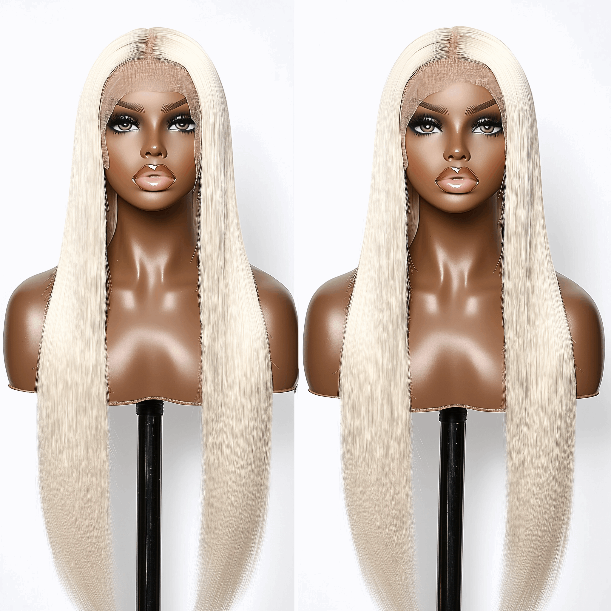 Jamie – 20” Straight Textured Platinum Blonde Wig | 13x6 HD & Transparent Lace 💇🏼‍♀️✨