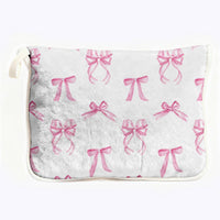 "Pink Bows" Plush Travel Blanket with Matching Case