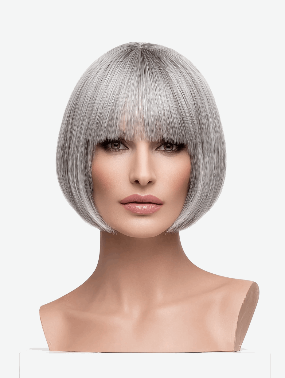 Jane – Classic Bob with Fringe | Heat Defiant Human Hair Blend 💇🏽‍♀️✨