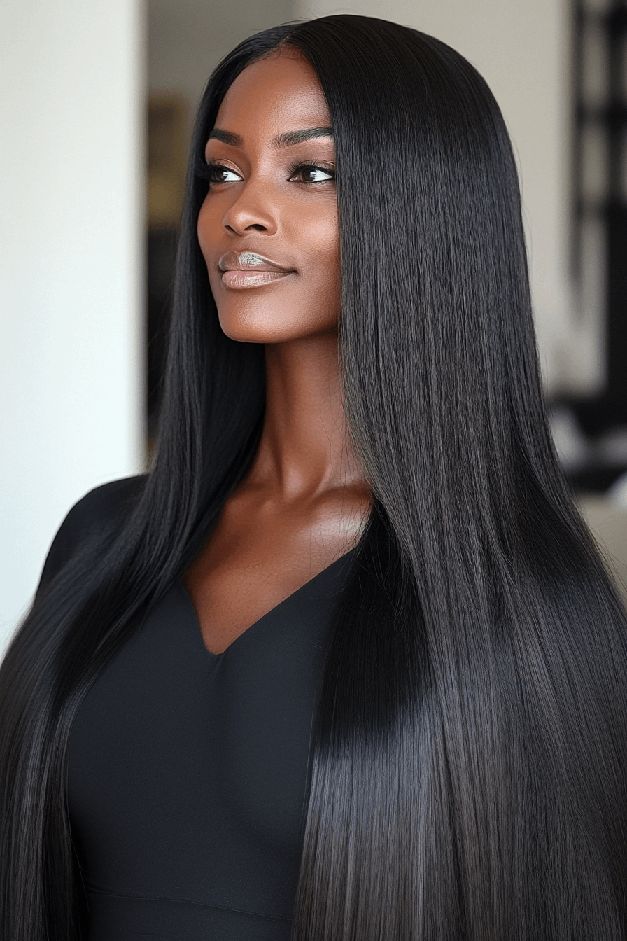 Naomi – 20” Straight Textured Human Hair Wig | HD & Transparent Lace 💇🏽‍♀️✨