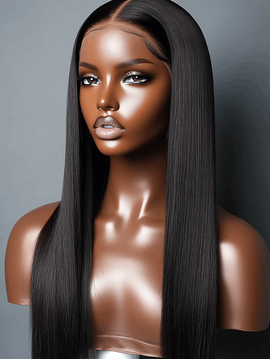Naomi – 20” Straight Textured Human Hair Wig | HD & Transparent Lace 💇🏽‍♀️✨